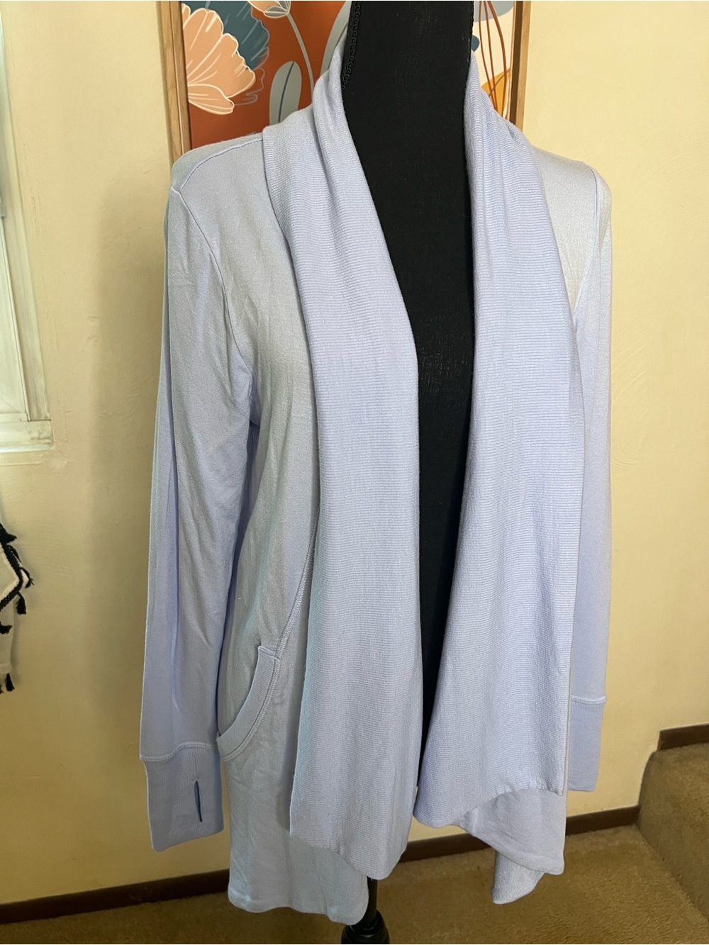 Athleta Pranayama Wrap Light Blue Open-Front Cardigan Size S
